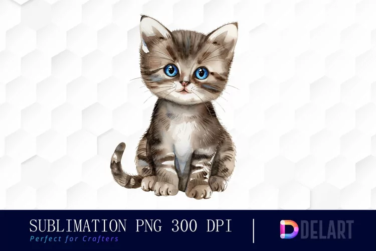 Baby Cat Sublimation PNG Clipart