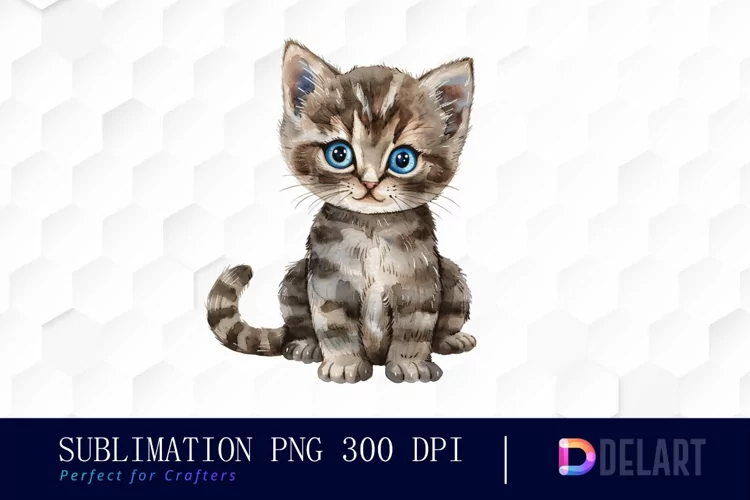 Baby Cat Sublimation PNG Clipart