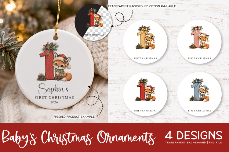 Baby First Christmas Ornament | Christmas Ornament PNG
