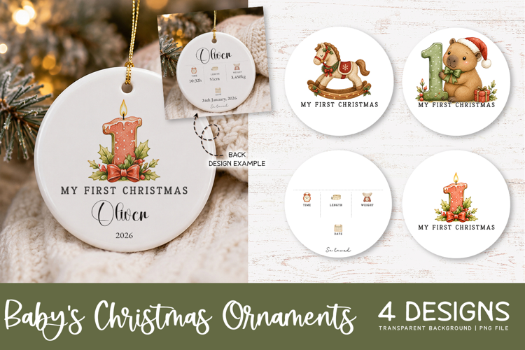 Baby First Christmas Ornament | Christmas Ornament PNG