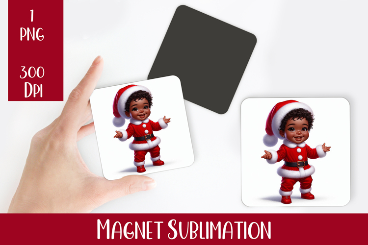 Magnet Sublimation Square| Baby Christmas png design