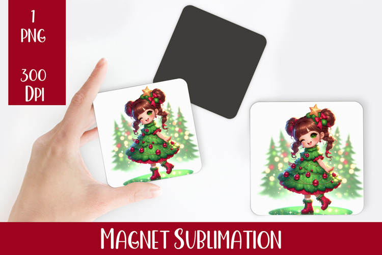 Magnet Sublimation Square| Baby Christmas png design