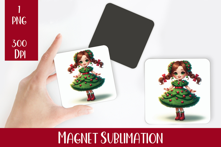 Magnet Sublimation Square| Baby Christmas png design