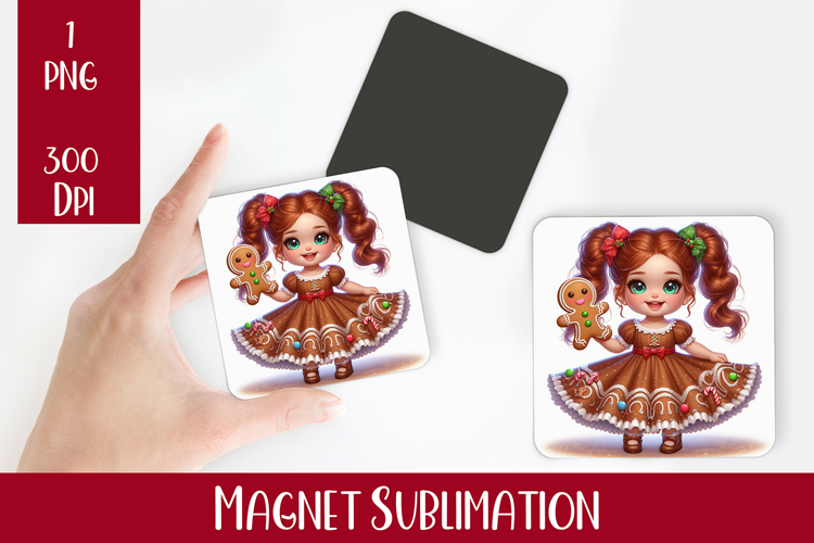 Magnet Sublimation Square| Baby Christmas png design