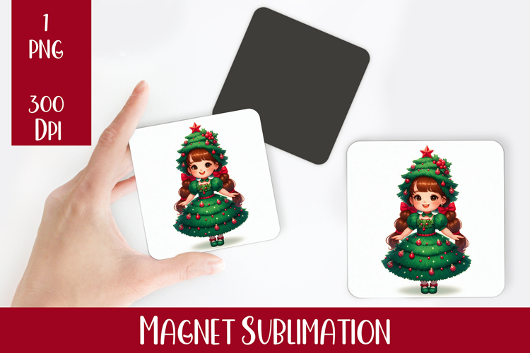 Magnet Sublimation Square| Baby Christmas png design