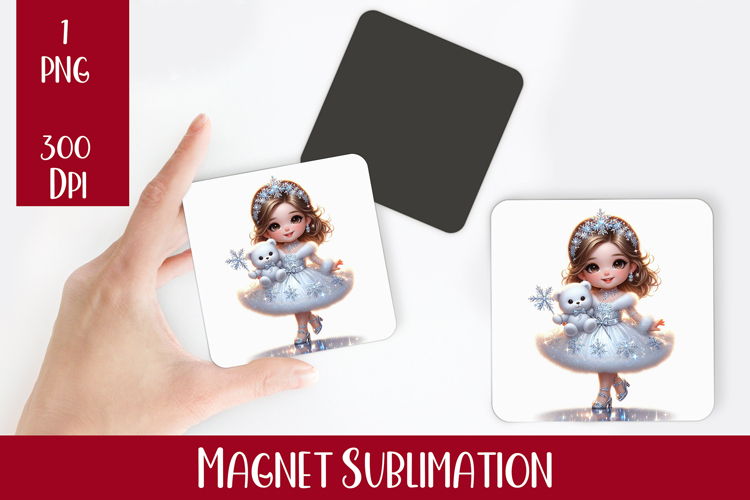 Magnet Sublimation Square| Baby Christmas png design