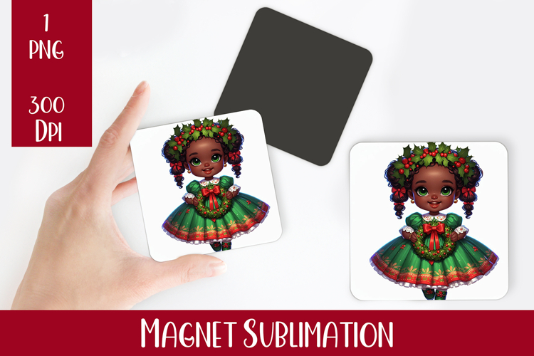 Magnet Sublimation Square| Baby Christmas png design