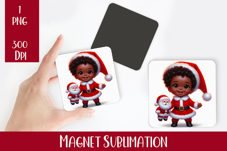 Magnet Sublimation Square| Baby Christmas png design