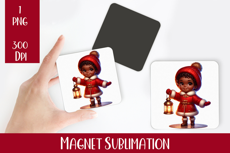 Magnet Sublimation Square| Baby Christmas png design