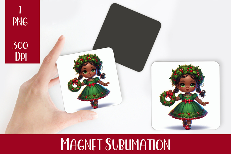 Magnet Sublimation Square| Baby Christmas png design