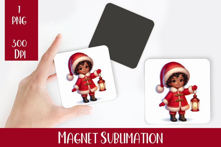 Magnet Sublimation Square| Baby Christmas png design