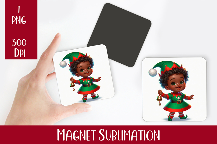 Magnet Sublimation Square| Baby Christmas png design