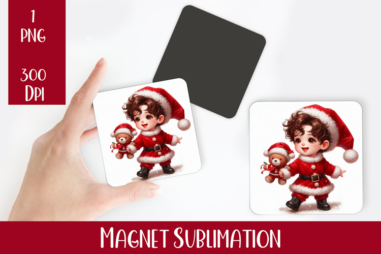 Magnet Sublimation Square| Baby Christmas png design
