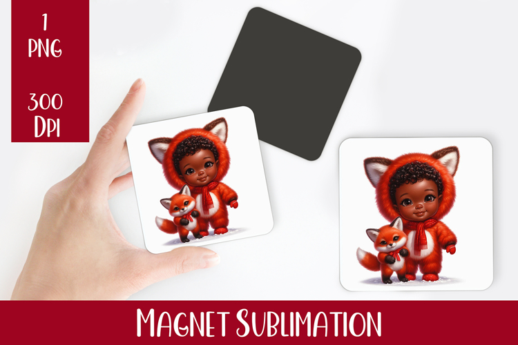 Magnet Sublimation Square| Baby Christmas png design