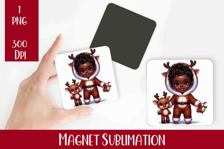 Magnet Sublimation Square| Baby Christmas png design