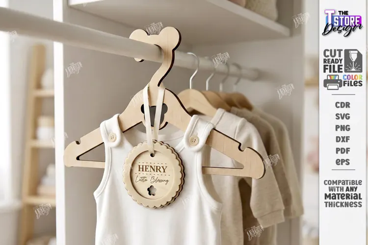 Baby Clothes Hanger Laser Cut | Nursery Clothes Hanger | CNC