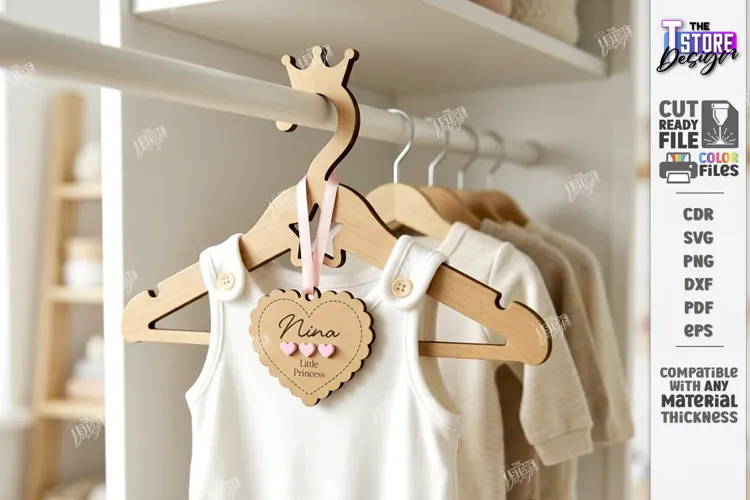 Baby Clothes Hanger Laser Cut | Nursery Clothes Hanger | CNC