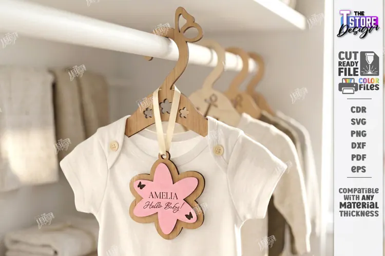 Baby Clothes Hanger Laser Cut | Nursery Clothes Hanger | CNC