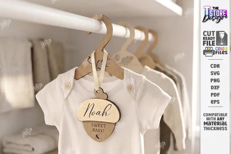 Baby Clothes Hanger Laser Cut | Nursery Clothes Hanger | CNC