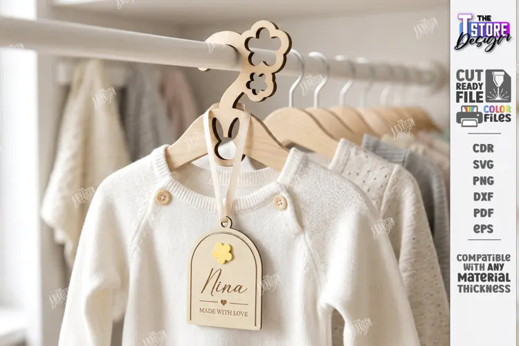 Baby Clothes Hanger Laser Cut | Nursery Clothes Hanger | CNC