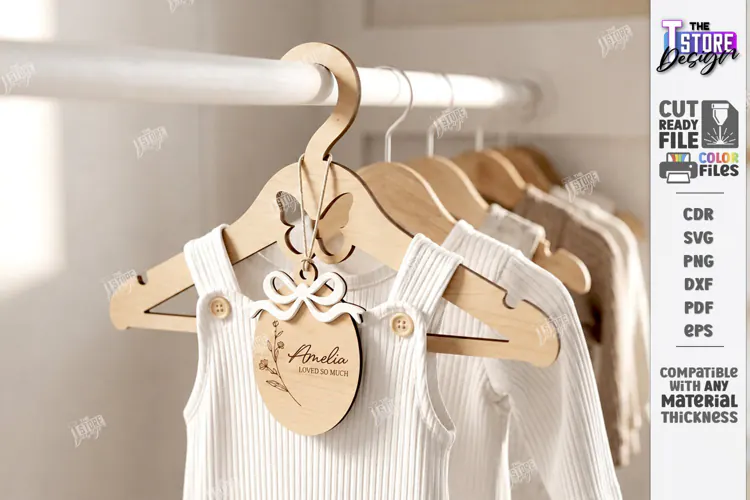 Baby Clothes Hanger Laser Cut | Nursery Clothes Hanger | CNC
