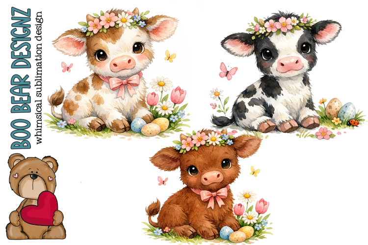Whimsical Spring Cows