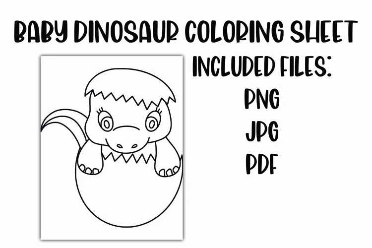 Baby Dinosaur Coloring Sheet for Kids