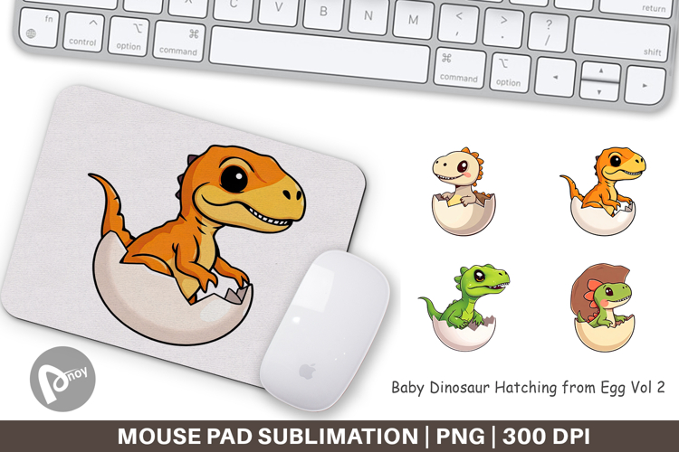 Mouse Pad Hatching Baby Dinosaur