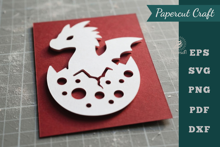 Baby Dragon Paper Cutting SVG