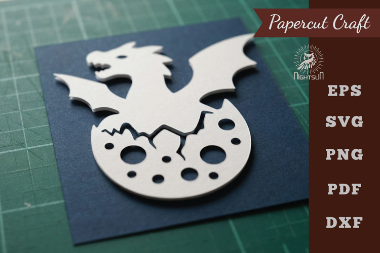 Baby Dragon Paper Cutting SVG