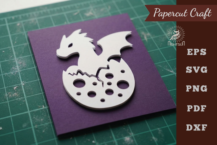 Baby Dragon Paper Cutting SVG