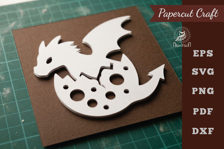 Baby Dragon Paper Cutting SVG