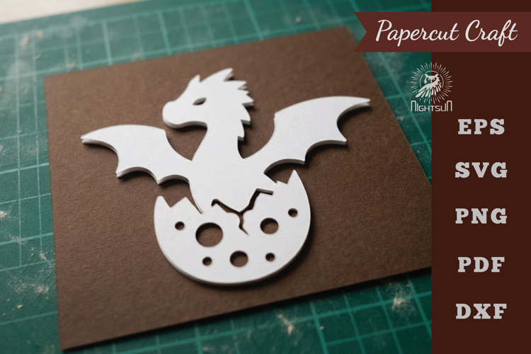 Baby Dragon Paper Cutting SVG