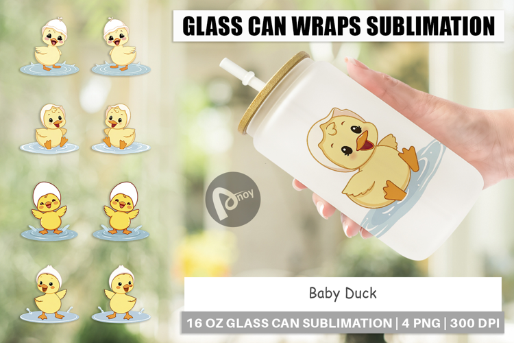 Glass Can Baby Duck