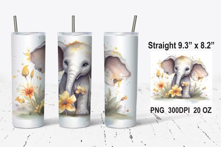 Elephant Watercolor Clipart Image 14