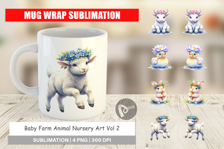 Baby Farm Animal Mug Wrap