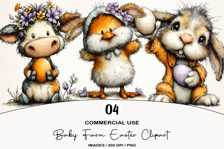 Baby Farm Easter Clipart