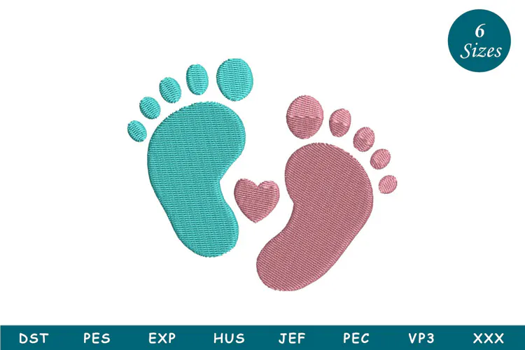 Baby Feet Embroidery Design