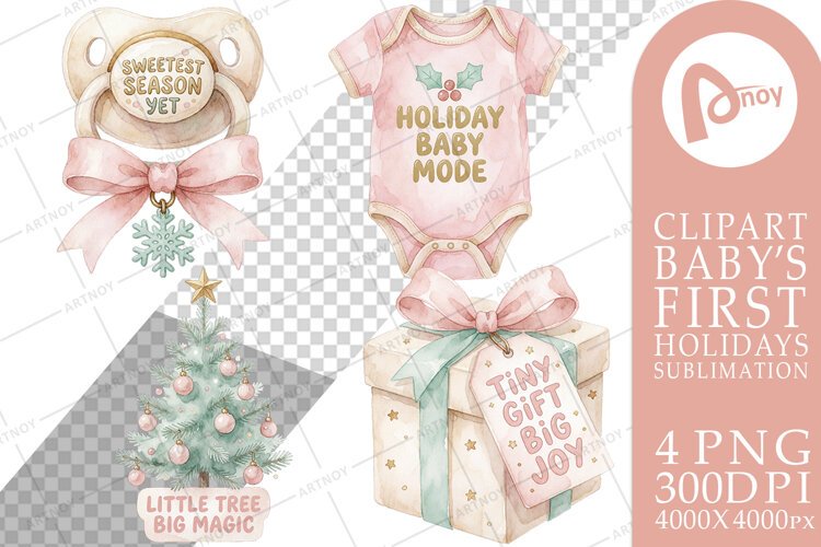 Baby's First Christmas Keepsakes Sublimation example image 1