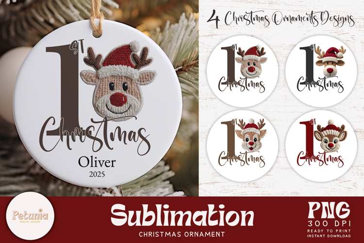 Baby First Christmas Ornament | Round Christmas Ornament