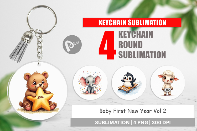 Babys First New Year 2026 Keychain