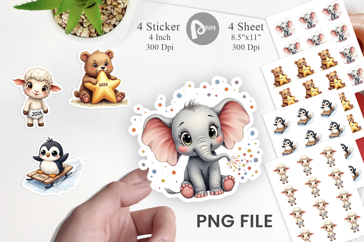 Babys First New Year 2026 Sticker