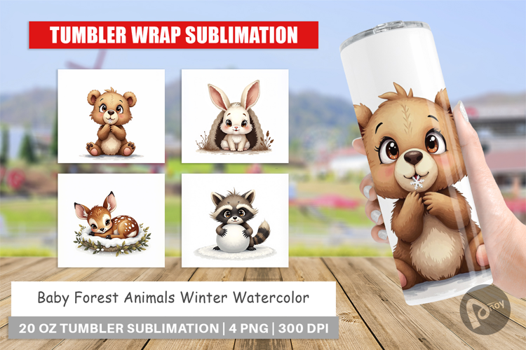 Baby Forest Animals Winter Tumbler