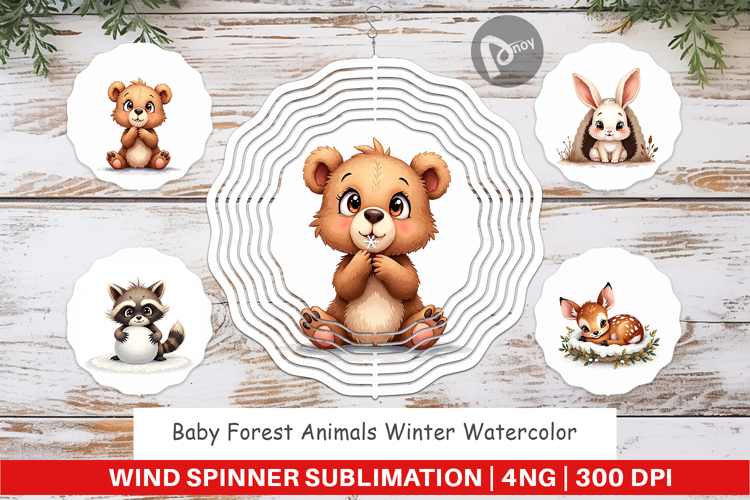 Baby Forest Animals Winter Wind Spinner