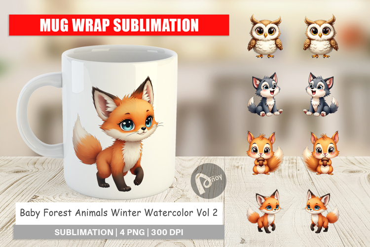 Baby Forest Animals Winter Mug Wrap