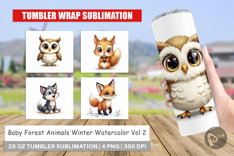 Baby Forest Animals Winter Tumbler