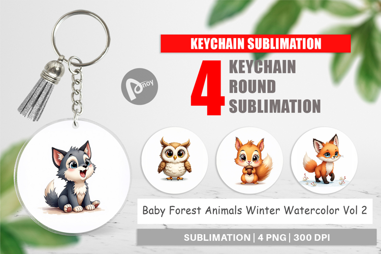 Baby Forest Animals Winter Keychain