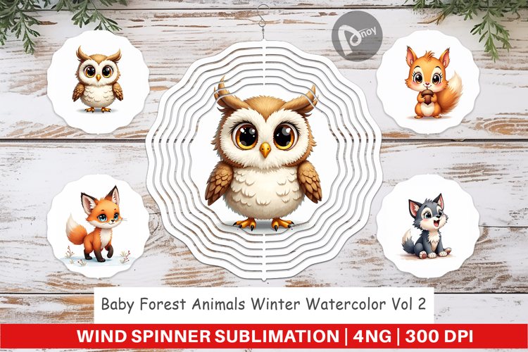Baby Forest Animals Winter Wind Spinner