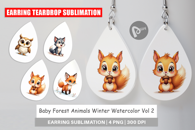 Baby Forest Animals Winter Earring