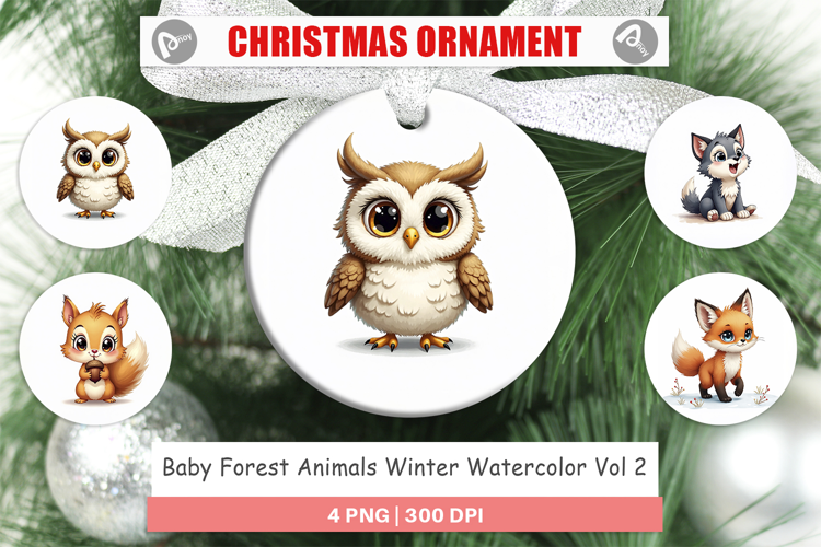 Baby Forest Animals Winter Ornament